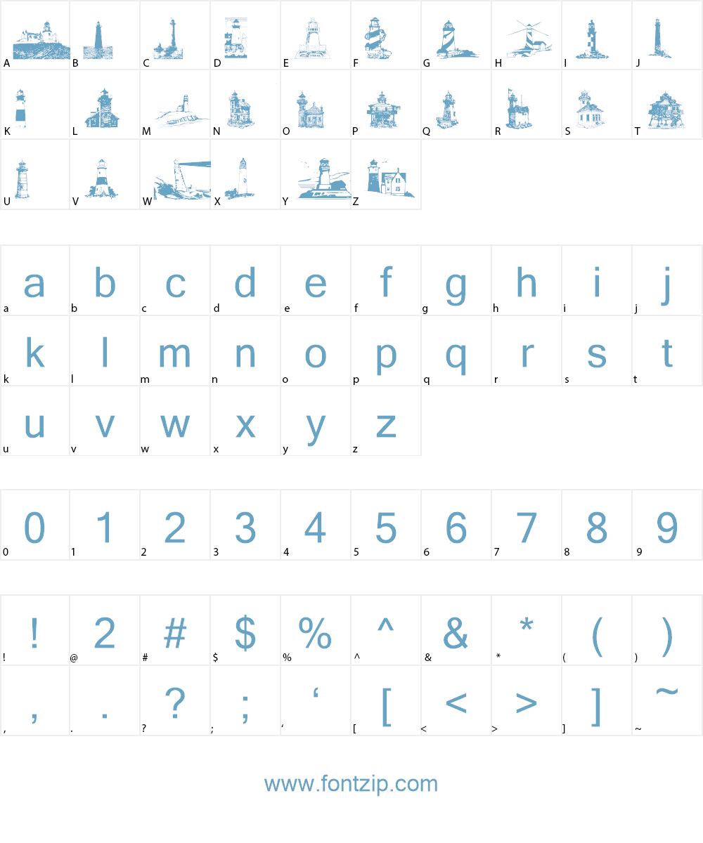 Harbour Lights Font Character